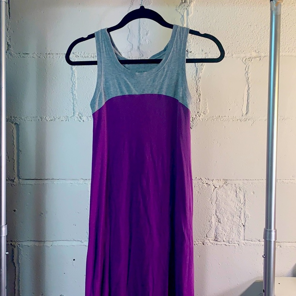 Deep purple and gray tank dress